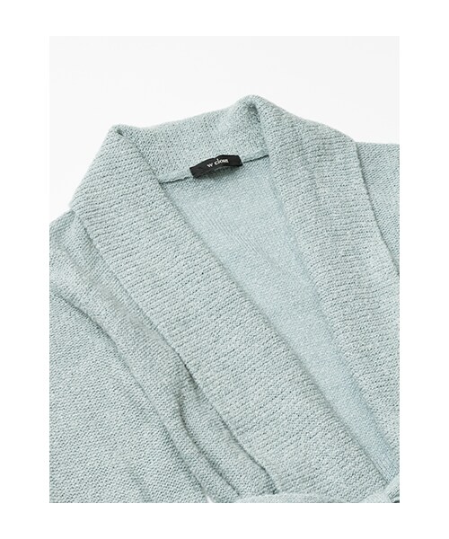 w closet（ダブルクローゼット）の「ブークレ+モヘア天竺裏目編みロングカーディガン（トップス・レディース・ミント/グレー/ネイビー・FREE）」の7枚目の写真