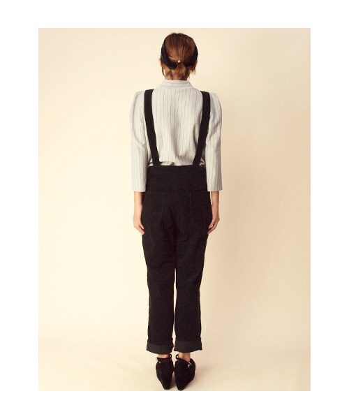 w closet（ダブルクローゼット）の「16wコーデュロイオーバーオール（その他・レディース・アイボリー/ブラック・FREE）」の5枚目の写真