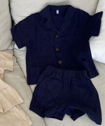 DHOLIC kids | [more] リネン混シャツ上下SET(kids)(セットアップ)