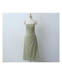 ENVYLOOK | コットンリネンバッククロスロングエプロンワンピース(サロペット/オーバーオール)