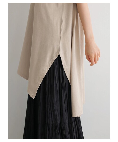 AMERICAN HOLIC（アメリカンホリック）の「前後差ノースリーブカットチュニック（トップス・オフホワイト/チャコールグレー/グレーベージュ/ライトグリーン・M/L）」の9枚目の写真