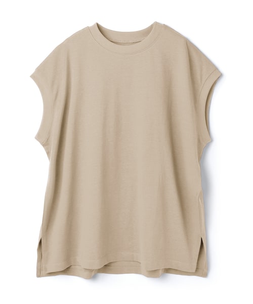 GRL（グレイル）の「フレンチスリーブTシャツ（Tシャツ/カットソー・レディース・オフホワイト/チャコール/ベージュ/ブラウン/グリーン・F）」の4枚目の写真