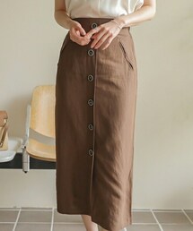 DHOLIC STYLE | [mayddle] リネン混フロントボタンスカート・p246636(スカート)