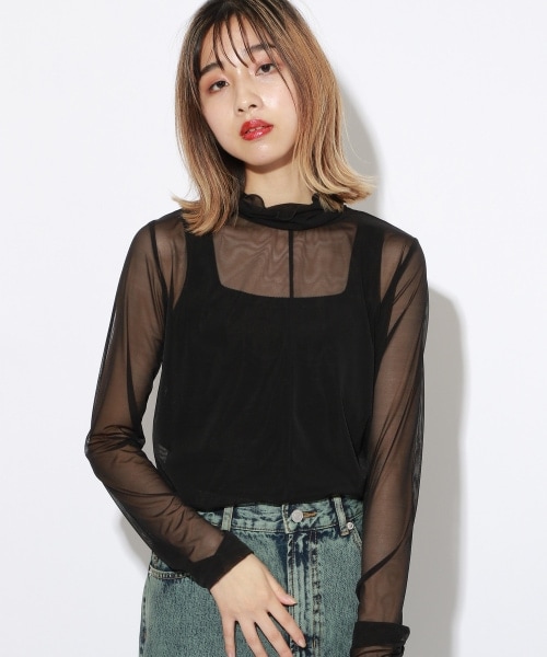 PAGEBOY（ページボーイ）の「【PAGEBOYLIM】シアータートルインナー（トップス・レディース・ブラック/グレータイダイ/ベージュタイダイ・M）」の7枚目の写真