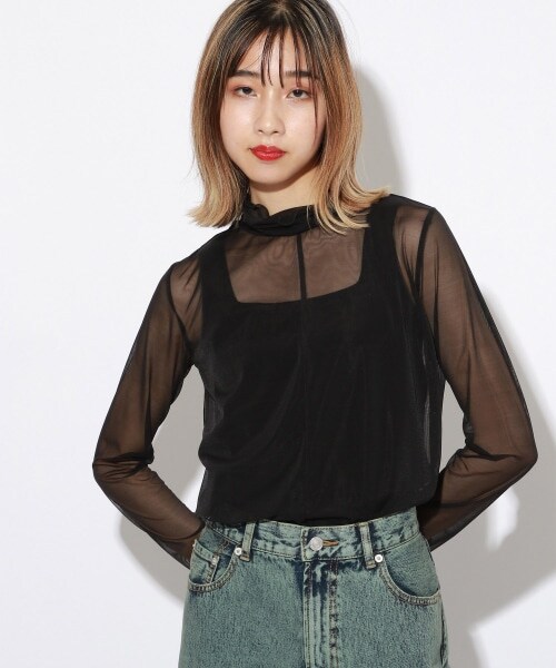 PAGEBOY（ページボーイ）の「【PAGEBOYLIM】シアータートルインナー（トップス・レディース・ブラック/グレータイダイ/ベージュタイダイ・M）」の5枚目の写真