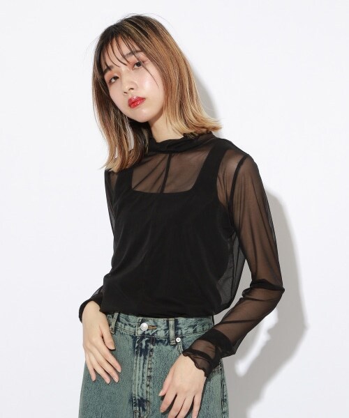 PAGEBOY（ページボーイ）の「【PAGEBOYLIM】シアータートルインナー（トップス・レディース・ブラック/グレータイダイ/ベージュタイダイ・M）」の8枚目の写真