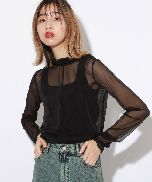 PAGEBOY（ページボーイ）の「【PAGEBOYLIM】シアータートルインナー（トップス・レディース・ブラック/グレータイダイ/ベージュタイダイ・M）」の9枚目の写真