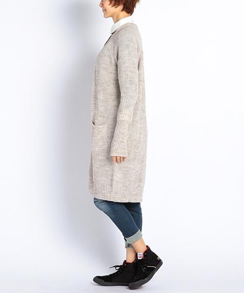DOUBLE NAME（ダブルネーム）の「アルパカ混ロングカーディガン（トップス・レディース・ブルー/グリーン/オートミール・FREE）」の4枚目の写真