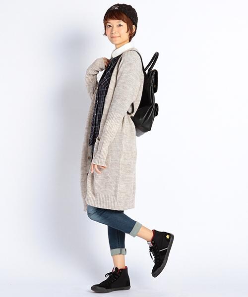 DOUBLE NAME（ダブルネーム）の「アルパカ混ロングカーディガン（トップス・レディース・ブルー/グリーン/オートミール・FREE）」の9枚目の写真