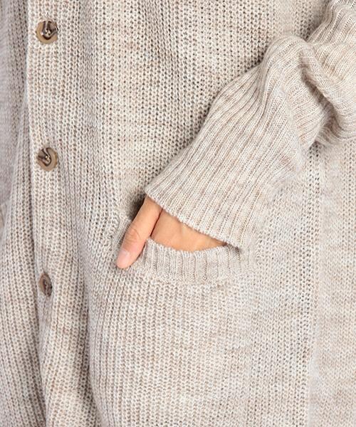 DOUBLE NAME（ダブルネーム）の「アルパカ混ロングカーディガン（トップス・レディース・ブルー/グリーン/オートミール・FREE）」の7枚目の写真