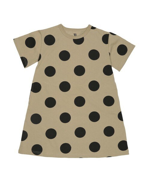T>>2（ティーツー）の「ドット柄ワンピース（ワンピース・キッズ・01.ホワイト/02.ベージュ/03.ピンク/04.パープル/05.ミント/06.ブラウン/07.ネイビー・80-150）」の3枚目の写真