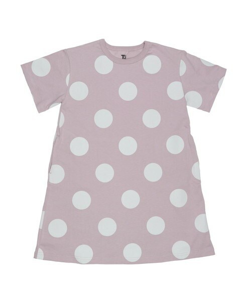 T>>2（ティーツー）の「ドット柄ワンピース（ワンピース・キッズ・01.ホワイト/02.ベージュ/03.ピンク/04.パープル/05.ミント/06.ブラウン/07.ネイビー・80-150）」の7枚目の写真