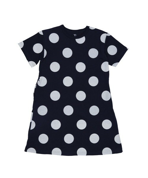 T>>2（ティーツー）の「ドット柄ワンピース（ワンピース・キッズ・01.ホワイト/02.ベージュ/03.ピンク/04.パープル/05.ミント/06.ブラウン/07.ネイビー・80-150）」の5枚目の写真