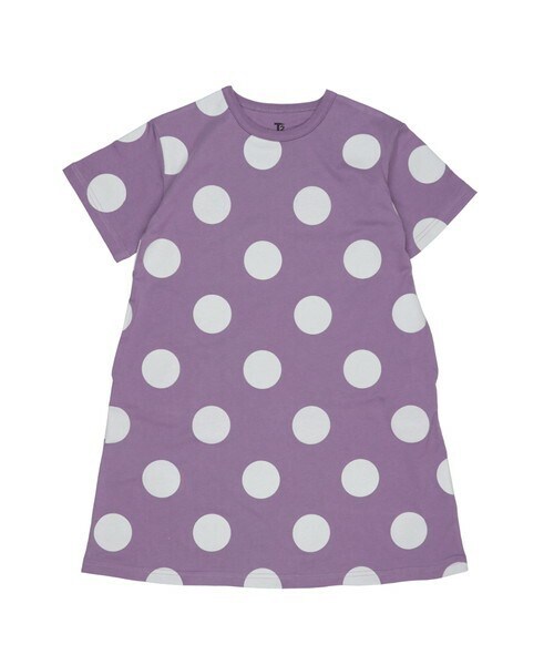 T>>2（ティーツー）の「ドット柄ワンピース　大人サイズ（ワンピース・レディース・01.ホワイト/02.ベージュ/03.ピンク/04.パープル/05.ブルー/06.ブラウン/07.レッド・M.L(大人サイズ)）」の5枚目の写真