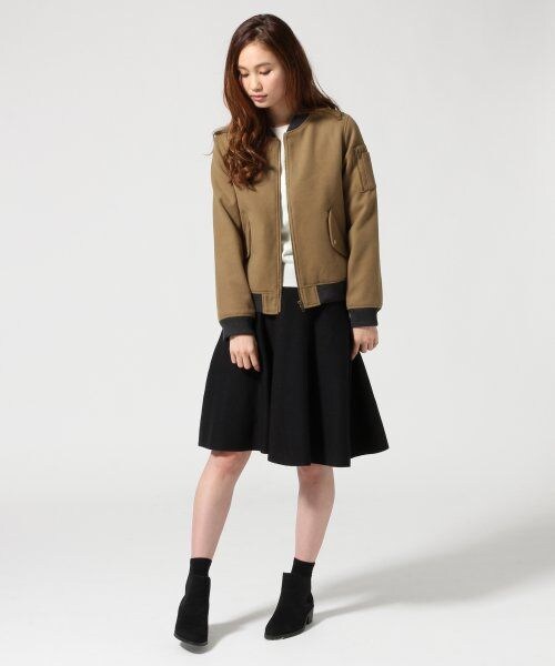 GLOBAL WORK（グローバルワーク）の「リブブルゾン（ジャケット/アウター・レディース・ブラック09/ブラウン53・Ｍ/Ｌ）」の4枚目の写真