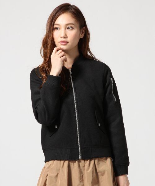 GLOBAL WORK（グローバルワーク）の「リブブルゾン（ジャケット/アウター・レディース・ブラック09/ブラウン53・Ｍ/Ｌ）」の7枚目の写真