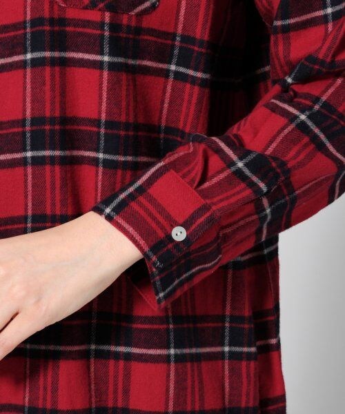 GLOBAL WORK（グローバルワーク）の「ネルチェックシャツワンピース１４ＦＷ（ワンピース/ドレス・レディース・ホワイト06/レッド35/グリーン75/ブルー85・Ｍ/Ｌ）」の14枚目の写真