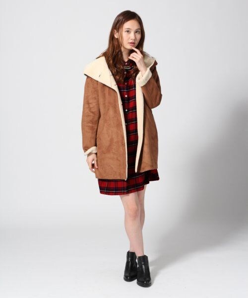 GLOBAL WORK（グローバルワーク）の「ネルチェックシャツワンピース１４ＦＷ（ワンピース/ドレス・レディース・ホワイト06/レッド35/グリーン75/ブルー85・Ｍ/Ｌ）」の6枚目の写真