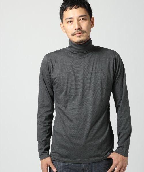 GLOBAL WORK(グローバルワーク)の「スーピマコットンタートル(トップス・メンズ・ホワイト06/グレー15/ネイビー88・M/L)」の2枚目の写真