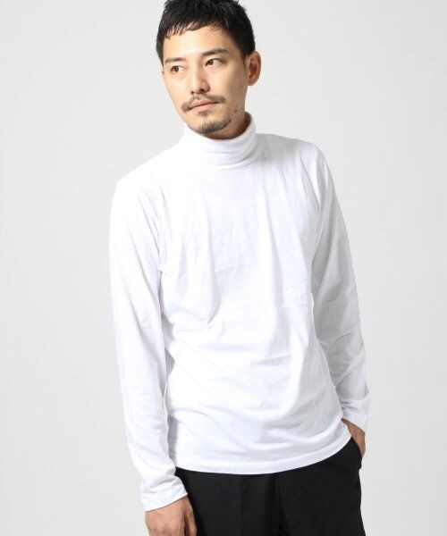 GLOBAL WORK(グローバルワーク)の「スーピマコットンタートル(トップス・メンズ・ホワイト06/グレー15/ネイビー88・M/L)」の1枚目の写真