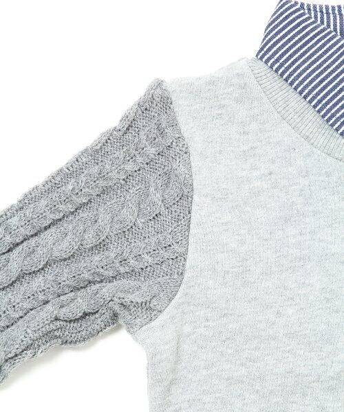 GLOBAL WORK（グローバルワーク）の「【キッズ】フェイクレイヤードソデケーブルニット長袖（トップス・キッズ・グレー15/イエロー68/ネイビー88・Ｓ（90～100cm）/Ｍ（100～110cm）/Ｌ（110～120cm）/ＸＬ(120～130cm)）」の6枚目の写真