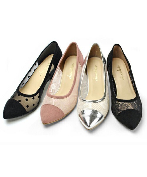 Shoe Fantasy(シューファンタジー)の「ポインテッド チュールパンプス(パンプス・レディース・シルバー・22.0~25.0cm)」の1枚目の写真