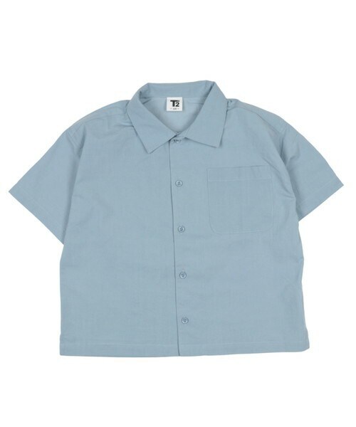 T>>2（ティーツー）の「無地半袖シャツ（シャツ/ブラウス・レディース・01.ライトベージュ/02.ロータス/03.スモーキーブルー/04.カーキ/05.ネイビー・M.L(大人サイズ)）」の3枚目の写真