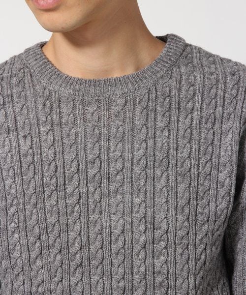 RAGEBLUE(レイジブルー)の「【アクリル・ウール混素材】ケーブルニットクルー(トップス・メンズ・ホワイト/グレー/ワイン/ブルー/ネイビー・M/L)」の8枚目の写真