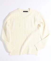 RAGEBLUE | 【アクリル・ウール混素材】ケーブルニットクルー(トップス)