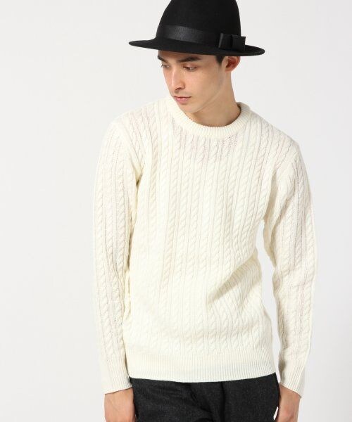 RAGEBLUE(レイジブルー)の「【アクリル・ウール混素材】ケーブルニットクルー(トップス・メンズ・ホワイト/グレー/ワイン/ブルー/ネイビー・M/L)」の15枚目の写真