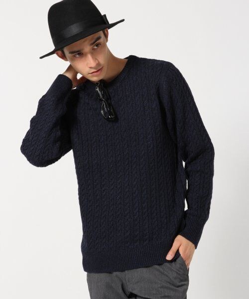 RAGEBLUE(レイジブルー)の「【アクリル・ウール混素材】ケーブルニットクルー(トップス・メンズ・ホワイト/グレー/ワイン/ブルー/ネイビー・M/L)」の19枚目の写真