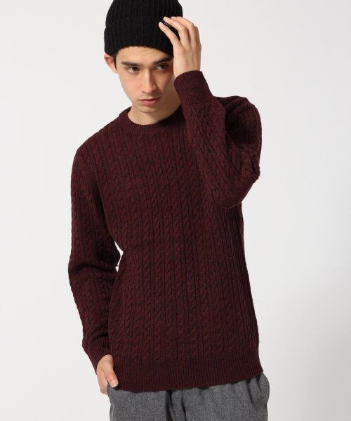 RAGEBLUE(レイジブルー)の「【アクリル・ウール混素材】ケーブルニットクルー(トップス・メンズ・ホワイト/グレー/ワイン/ブルー/ネイビー・M/L)」の17枚目の写真