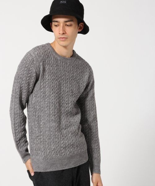 RAGEBLUE(レイジブルー)の「【アクリル・ウール混素材】ケーブルニットクルー(トップス・メンズ・ホワイト/グレー/ワイン/ブルー/ネイビー・M/L)」の16枚目の写真