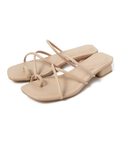 GRL（グレイル）の「ナローストラップローヒールサンダル（サンダル・レディース・ブラック/キャメル/ベージュ/ブラウン・24.5）」の4枚目の写真