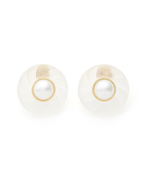 GRL（グレイル）の「パールモチーフイヤリング（イヤリング・レディース・クリア/オフホワイト・F）」の2枚目の写真