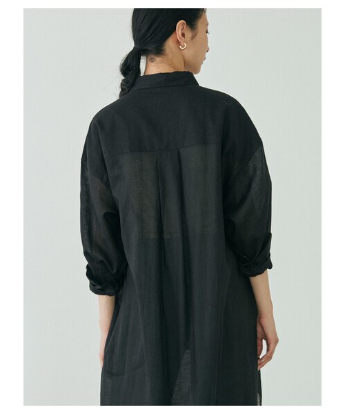 GARAGE OF GOOD CLOTHING（ガレージオブグッドクロージング）の「綿麻シャツワンピース（ワンピース/ドレス・ブラック/ピンク/ブラウン/ブルー・F）」の17枚目の写真