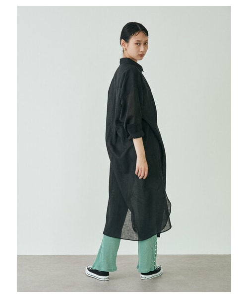 GARAGE OF GOOD CLOTHING（ガレージオブグッドクロージング）の「綿麻シャツワンピース（ワンピース/ドレス・ブラック/ピンク/ブラウン/ブルー・F）」の14枚目の写真