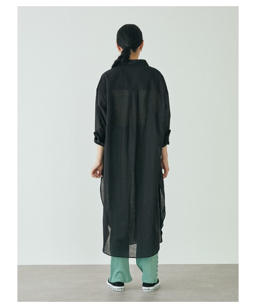 GARAGE OF GOOD CLOTHING（ガレージオブグッドクロージング）の「綿麻シャツワンピース（ワンピース/ドレス・ブラック/ピンク/ブラウン/ブルー・F）」の15枚目の写真