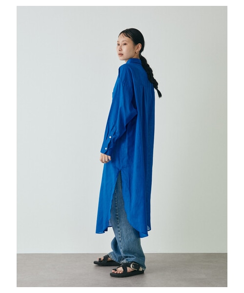 GARAGE OF GOOD CLOTHING（ガレージオブグッドクロージング）の「綿麻シャツワンピース（ワンピース/ドレス・ブラック/ピンク/ブラウン/ブルー・F）」の10枚目の写真
