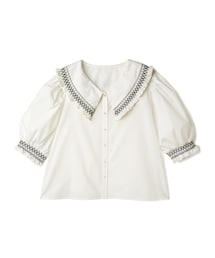 GRL | ビッグ襟フリルスモッキングブラウス(シャツ/ブラウス)