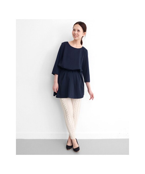 KBF（ケイビーエフ）の「ケーブルニットパンツ（パンツ・レディース・OFF/GRAY・one）」の3枚目の写真