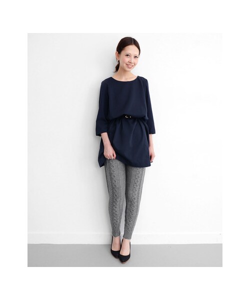 KBF（ケイビーエフ）の「ケーブルニットパンツ（パンツ・レディース・OFF/GRAY・one）」の4枚目の写真