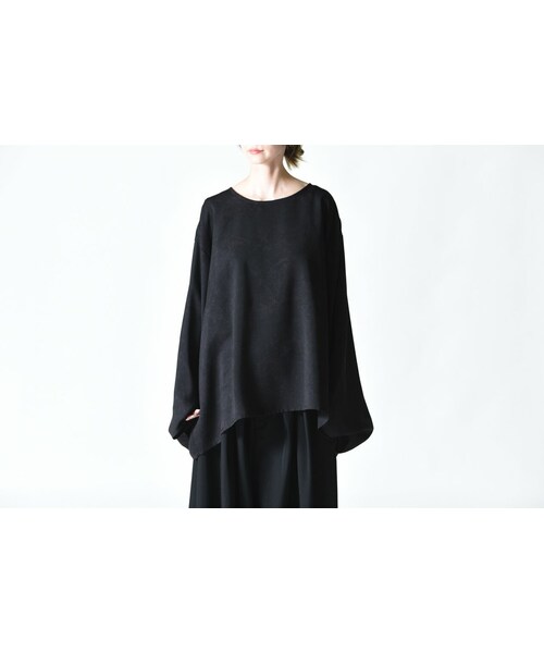 BISHOOL(ビシュール)の「BISHOOL Dyed Bleach Twill KIMONO-Sleeve Cut Sew(Tシャツ/カットソー・レディース・レッド/グレー・F)」の2枚目の写真