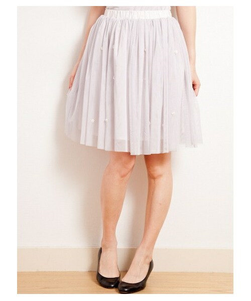 Earth Music Ecology アースミュージックアンドエコロジー の フラワーレースチュールスカート パンツ Wear