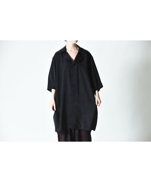 BISHOOL（ビシュール）の「BISHOOL Dyed Bleach Twill 開襟 Shirt（シャツ/ブラウス・レディース・レッド/グレー・F）」の2枚目の写真