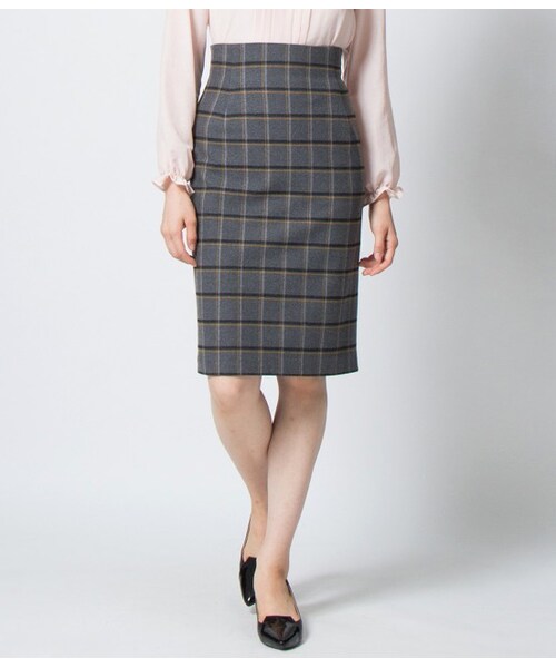 VIS（ビス）の「【先行受注】【with11月号掲載】サッシュベルト風タイトスカート（スカート・レディース・ライトグレー/ネイビー系・S/M）」の9枚目の写真