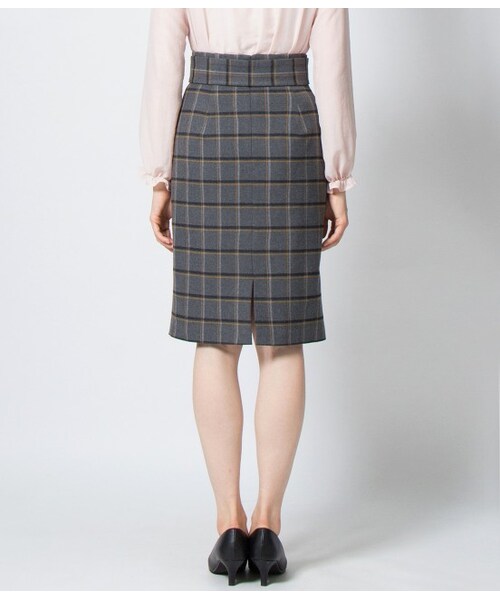 VIS（ビス）の「【先行受注】【with11月号掲載】サッシュベルト風タイトスカート（スカート・レディース・ライトグレー/ネイビー系・S/M）」の5枚目の写真