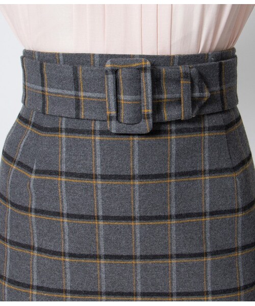 VIS（ビス）の「【先行受注】【with11月号掲載】サッシュベルト風タイトスカート（スカート・レディース・ライトグレー/ネイビー系・S/M）」の6枚目の写真