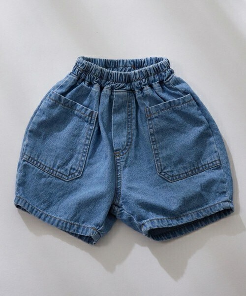 DHOLIC kids（ディーホリックキッズ）の「[weekly] スクエアポケットデニムショートパンツ（デニムパンツ・キッズ・ブルー/その他・XS/S/M/L/XL）」の2枚目の写真