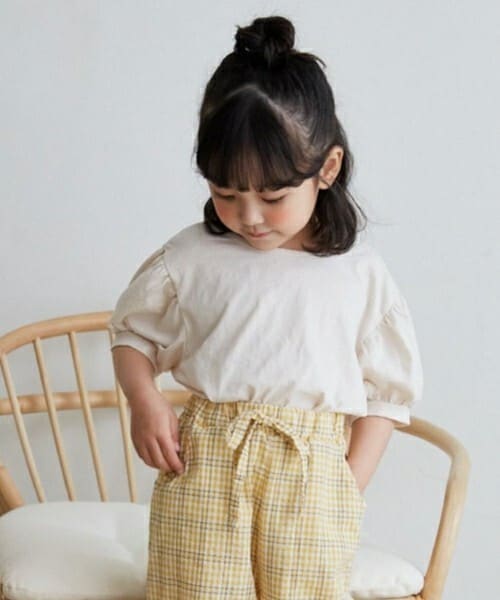 DHOLIC kids（ディーホリックキッズ）の「[weekly] バッククロス半袖Tシャツ（Tシャツ/カットソー・キッズ・パープル/ホワイト・XS/S/M/L/XL）」の2枚目の写真